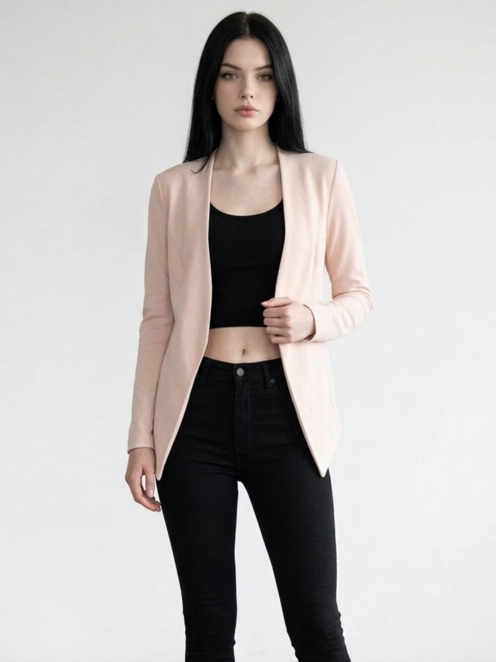 EUC BCBGeneration Size Medium Pink Smoke Asymmetrical Open Blazer!!